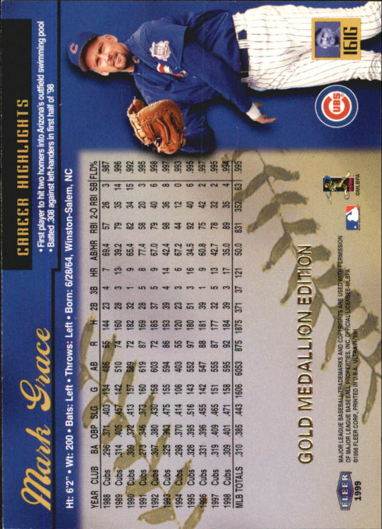 1999 Ultra (Fleer) Baseball "Gold and Platinum Medallion" Parallel Cards - Picture 154 of 224