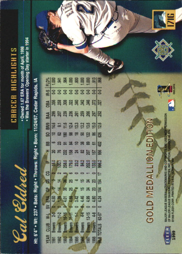 1999 Ultra (Fleer) Baseball "Gold and Platinum Medallion" Parallel Cards - Picture 164 of 224
