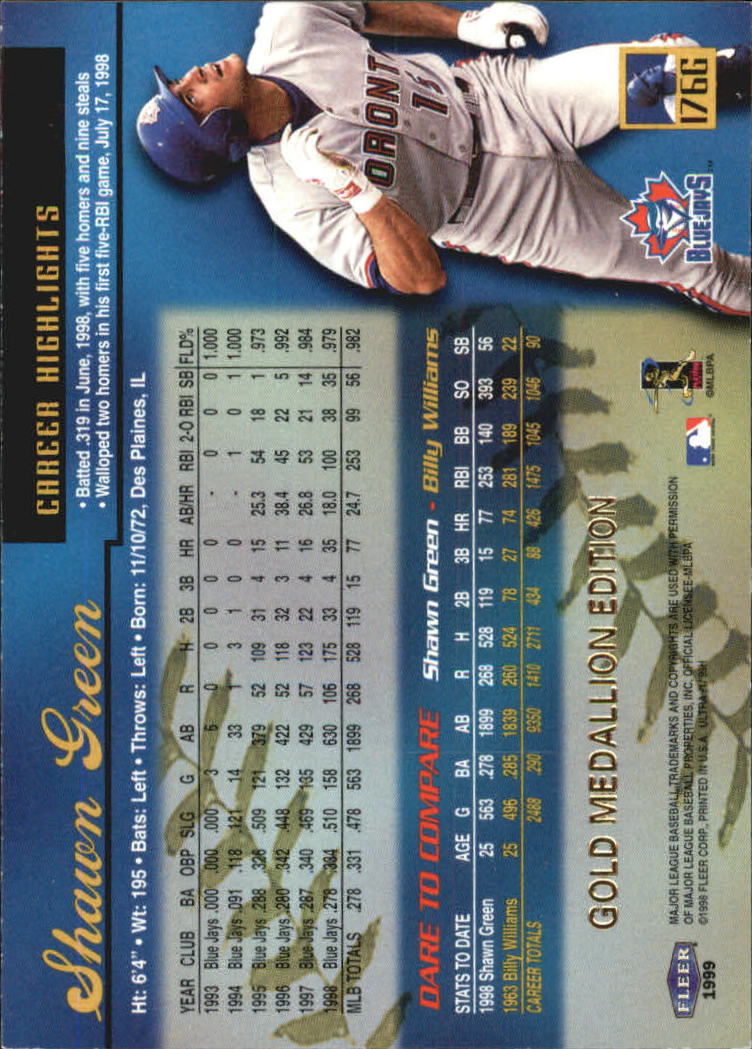 1999 Ultra (Fleer) Baseball "Gold and Platinum Medallion" Parallel Cards - Picture 168 of 224