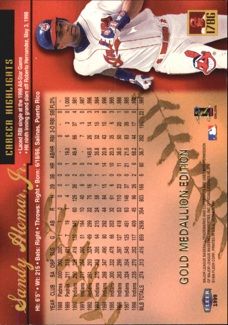 1999 Ultra (Fleer) Baseball "Gold and Platinum Medallion" Parallel Cards - Picture 172 of 224