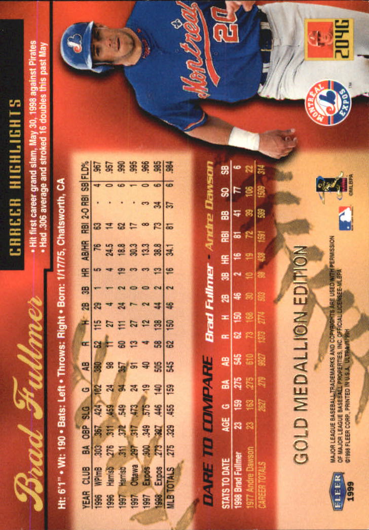 1999 Ultra (Fleer) Baseball "Gold and Platinum Medallion" Parallel Cards - Picture 198 of 224