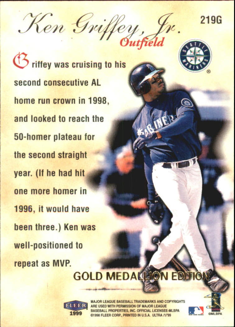 1999 Ultra (Fleer) Baseball "Gold and Platinum Medallion" Parallel Cards - Picture 208 of 224