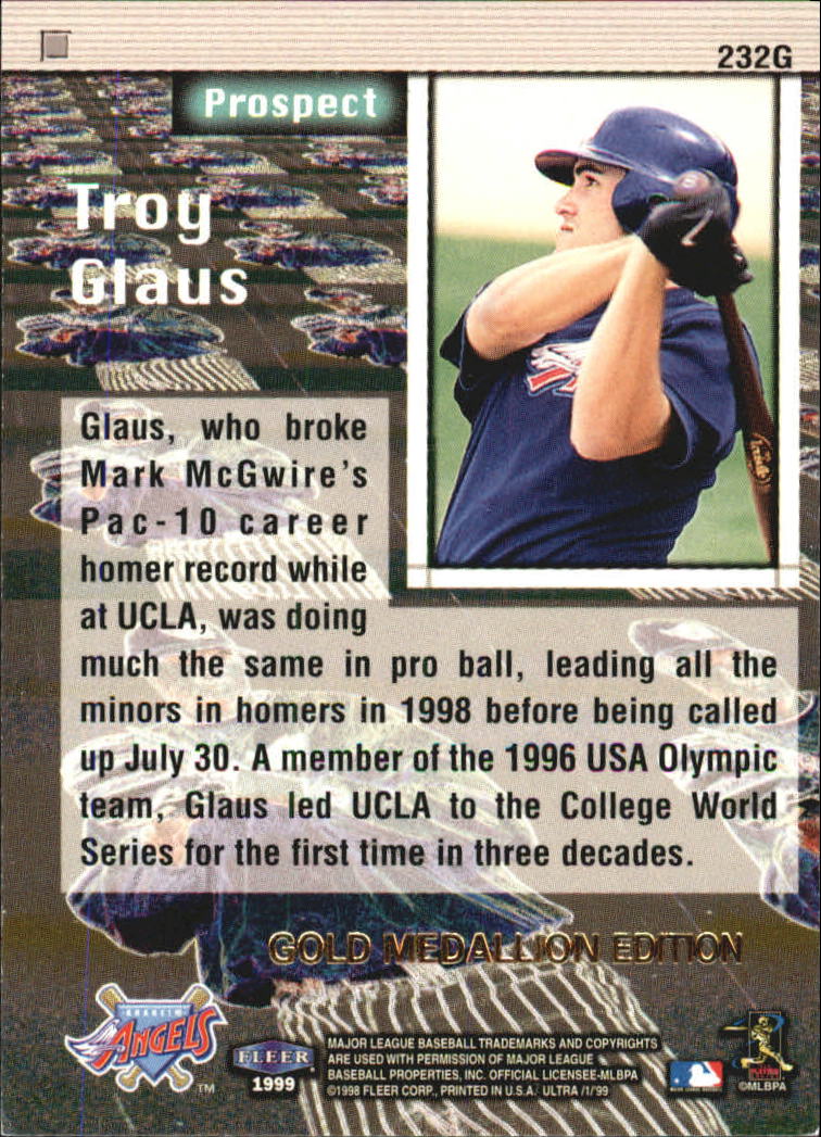 1999 Ultra (Fleer) Baseball "Gold and Platinum Medallion" Parallel Cards - Picture 216 of 224