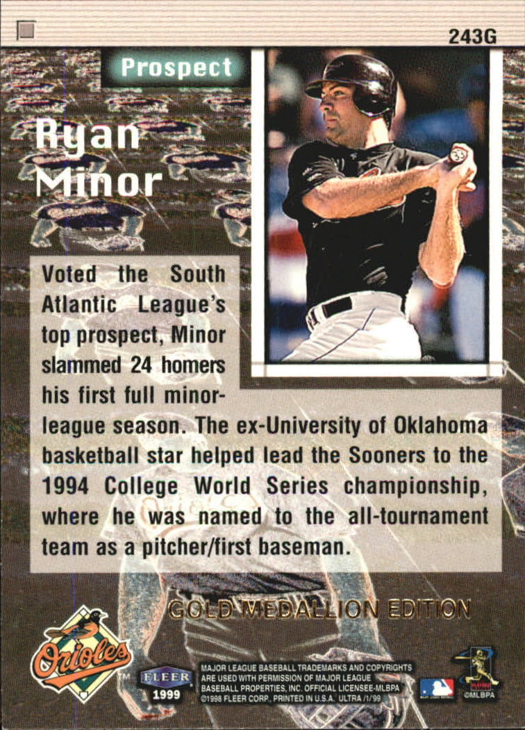 1999 Ultra (Fleer) Baseball "Gold and Platinum Medallion" Parallel Cards - Picture 218 of 224