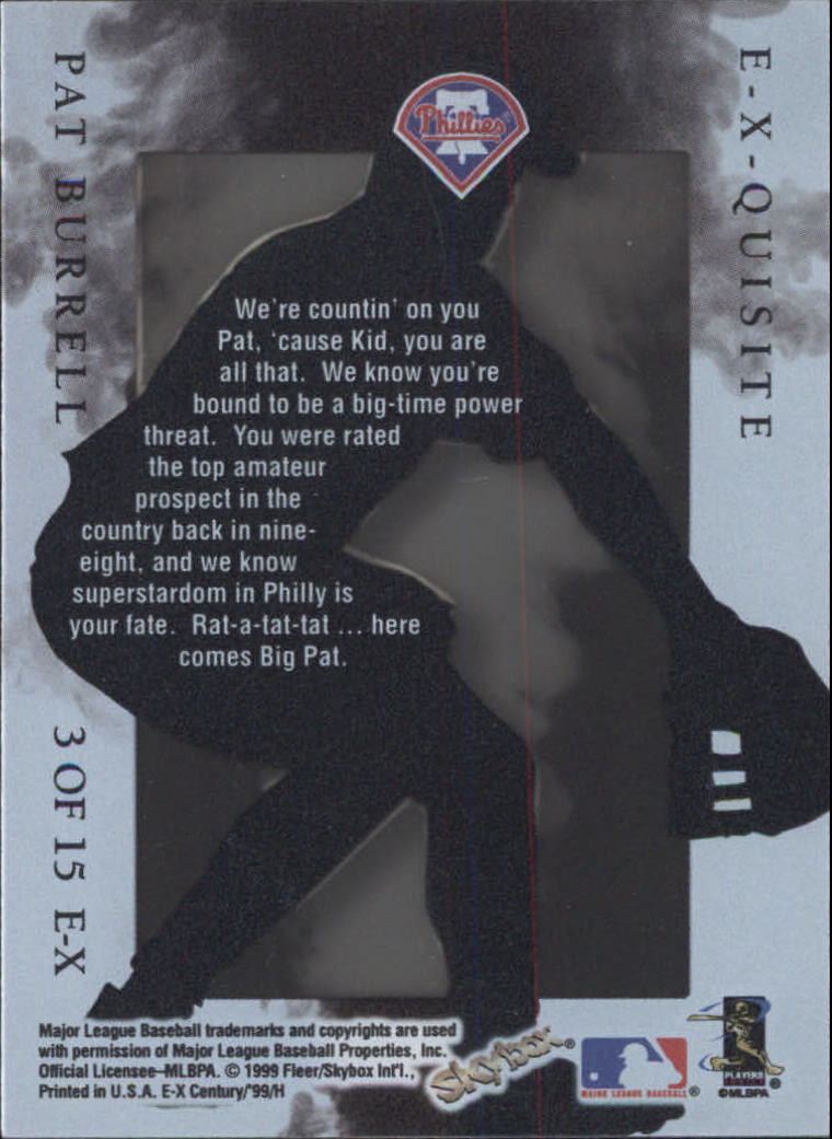1999 E-X Century Baseball "Insert and Parallel" Cards - Picture 5 of 22
