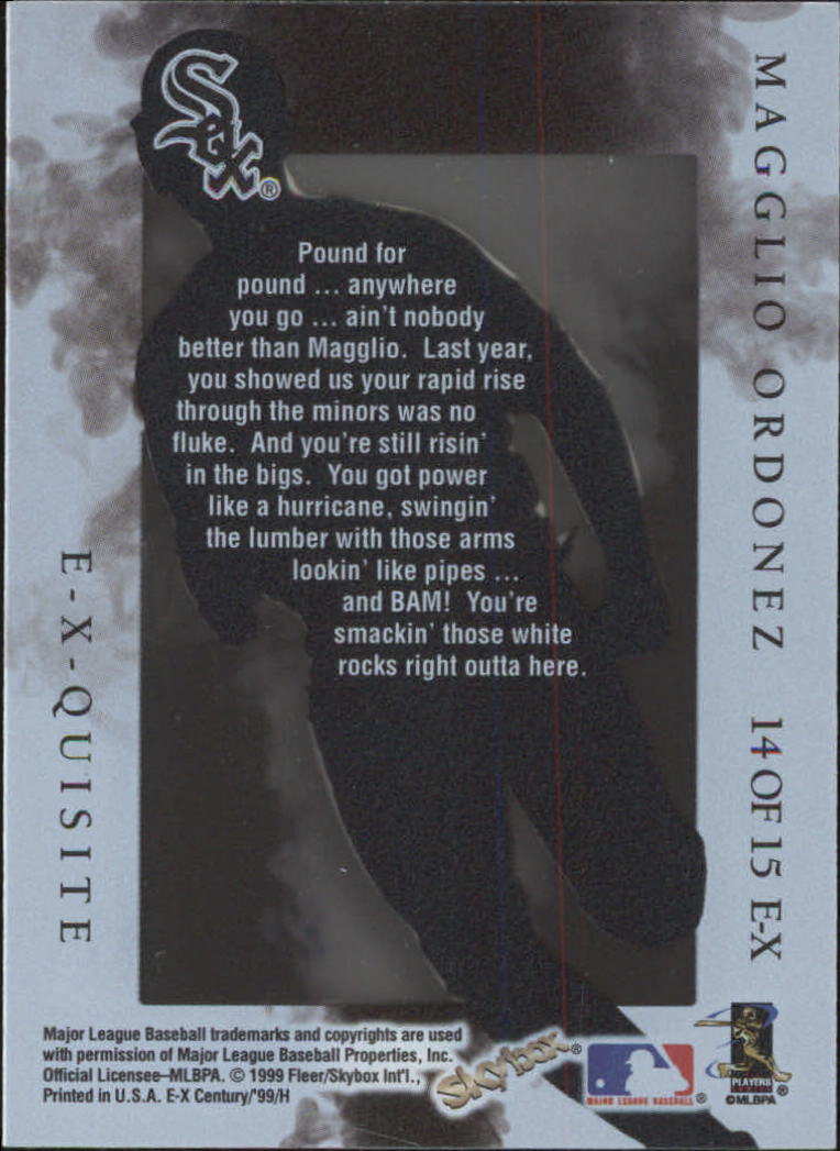 1999 E-X Century Baseball "Insert and Parallel" Cards - Picture 11 of 22