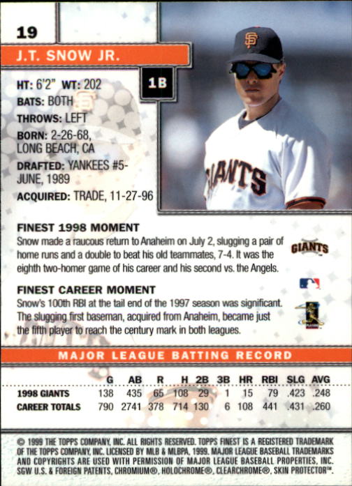1999 Finest Baseball Part 1 - Picture 39 of 481