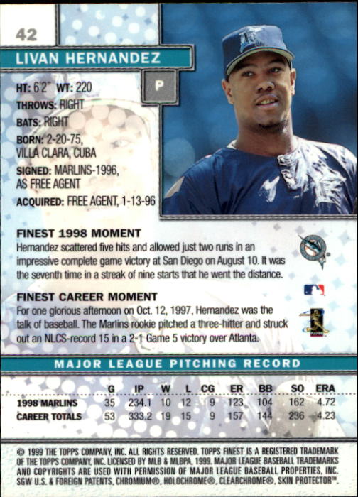 1999 Finest Baseball Part 1 - Picture 85 of 481