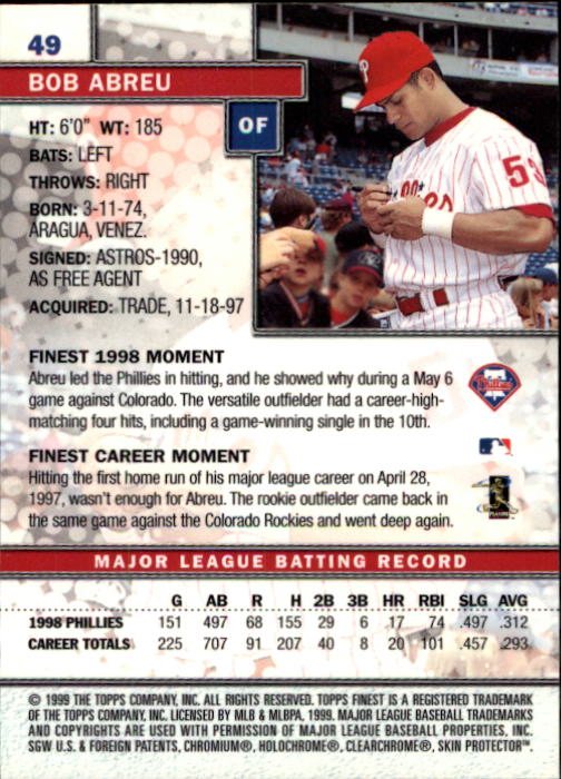 1999 Finest Baseball Part 1 - Picture 99 of 481