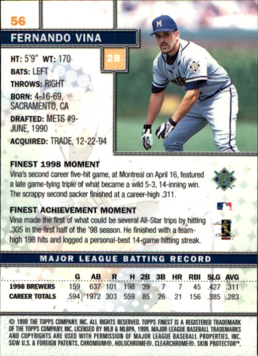 1999 Finest Baseball Part 1 - Picture 113 of 481