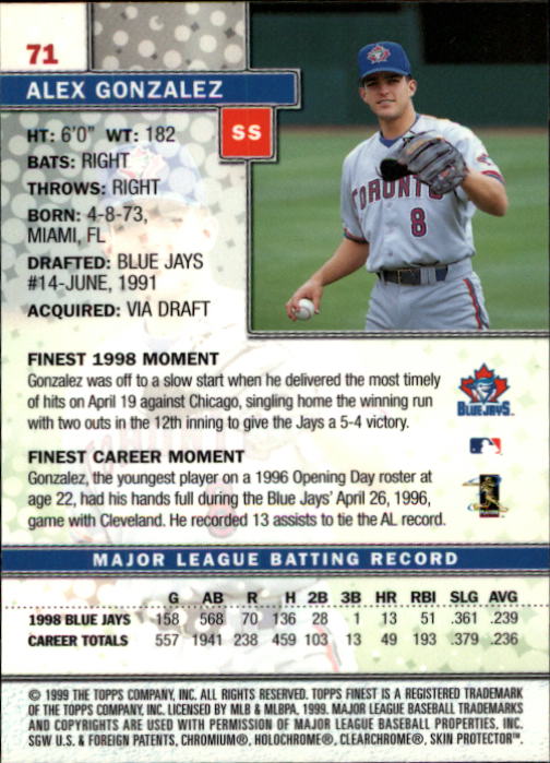 1999 Finest Baseball Part 1 - Picture 143 of 481