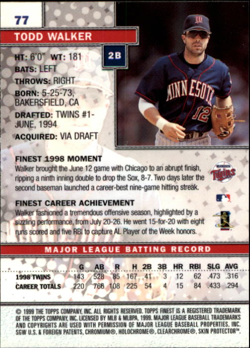 1999 Finest Baseball Part 1 - Picture 155 of 481