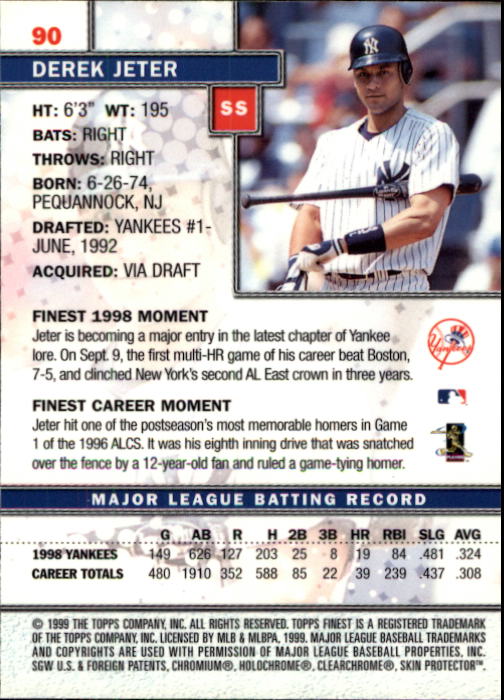 1999 Finest Baseball Part 1 - Picture 181 of 481