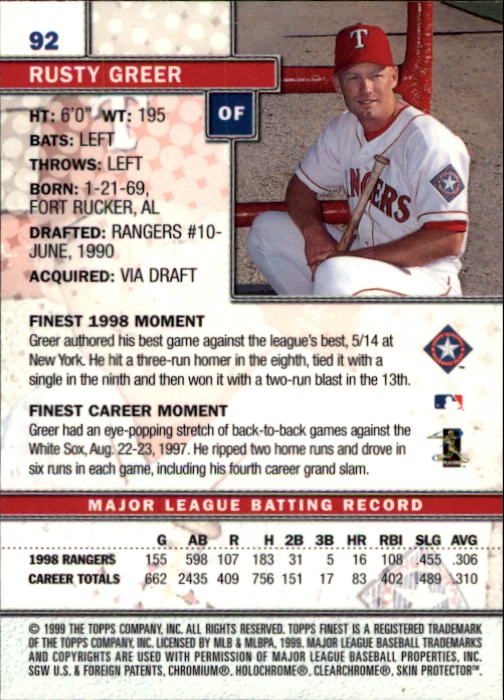 1999 Finest Baseball Part 1 - Picture 185 of 481