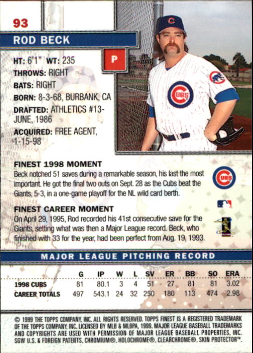 1999 Finest Baseball Part 1 - Picture 187 of 481