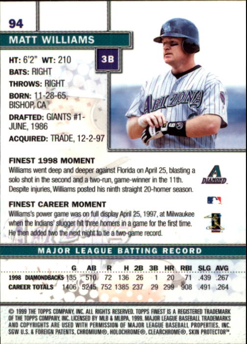 1999 Finest Baseball Part 1 - Picture 189 of 481