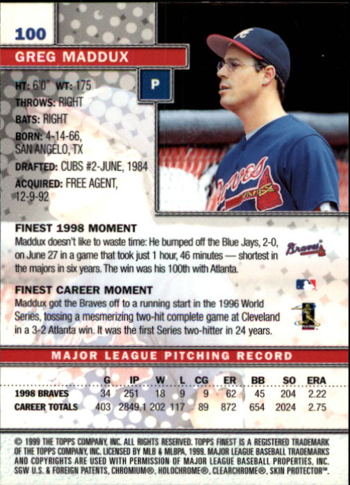 1999 Finest Baseball Part 1 - Picture 201 of 481