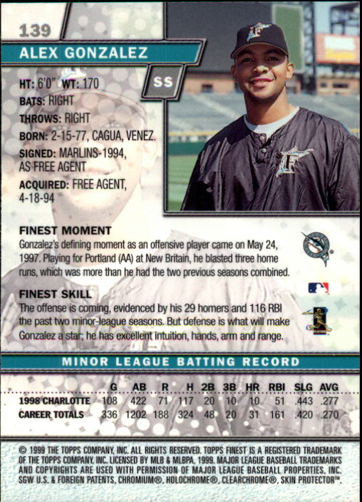 1999 Finest Baseball Part 1 - Picture 240 of 481