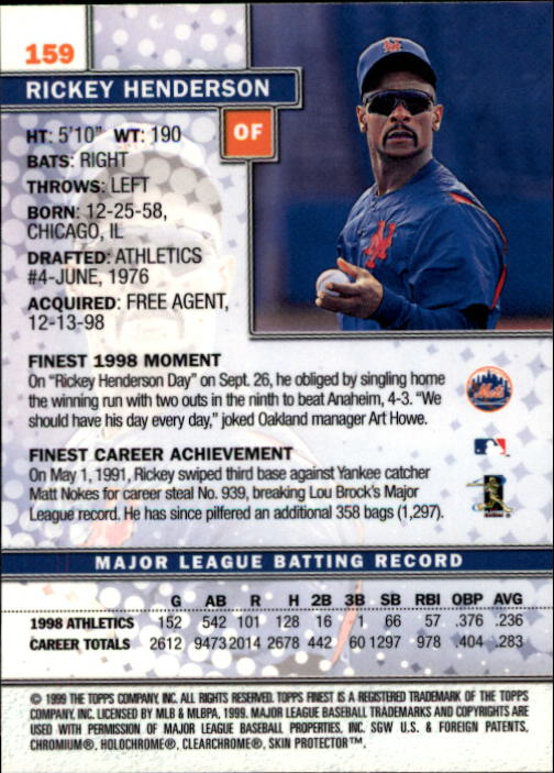 1999 Finest Baseball Part 1 - Picture 270 of 481