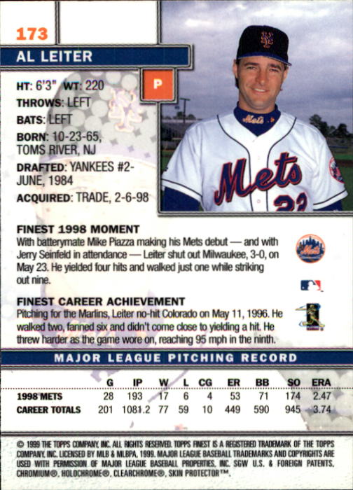 1999 Finest Baseball Part 1 - Picture 294 of 481