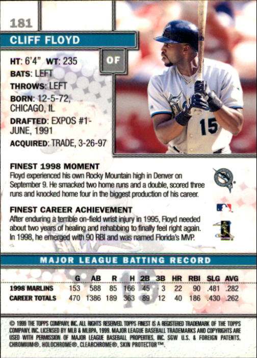 1999 Finest Baseball Part 1 - Picture 310 of 481