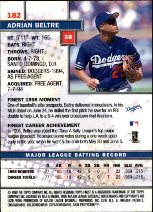 1999 Finest Baseball Part 1 - Picture 312 of 481