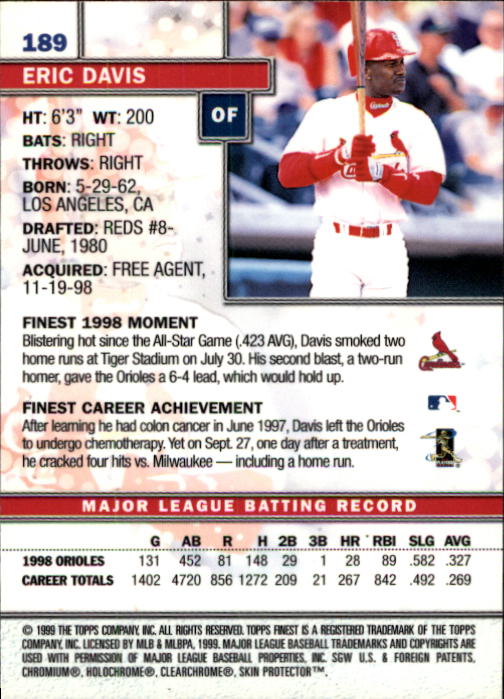 1999 Finest Baseball Part 1 - Picture 326 of 481