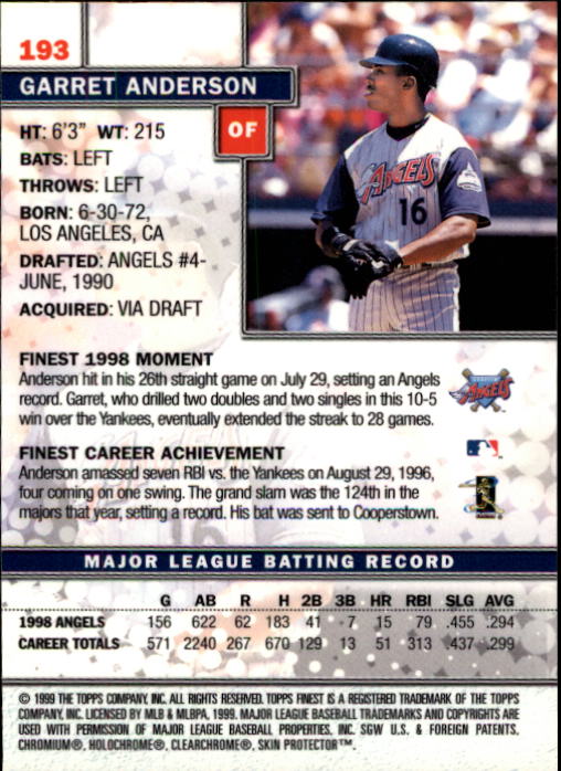 1999 Finest Baseball Part 1 - Picture 334 of 481