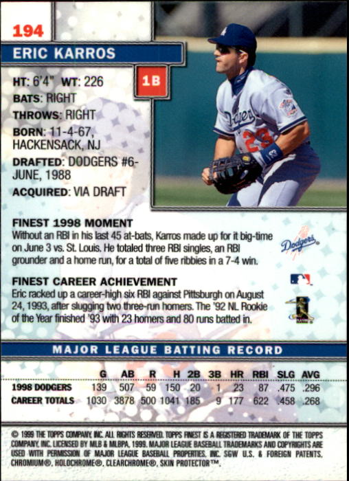1999 Finest Baseball Part 1 - Picture 336 of 481