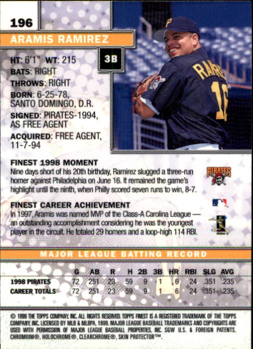 1999 Finest Baseball Part 1 - Picture 340 of 481