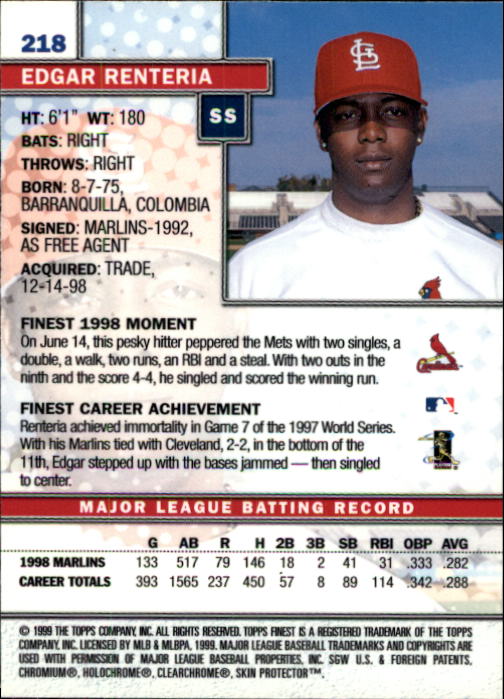 1999 Finest Baseball Part 1 - Picture 384 of 481