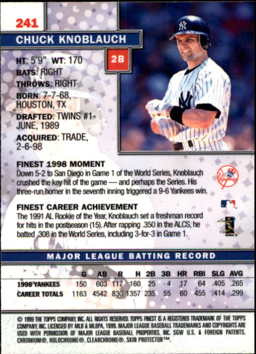 1999 Finest Baseball Part 1 - Picture 430 of 481