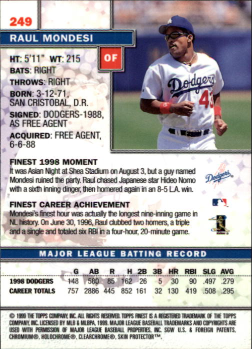 1999 Finest Baseball Part 1 - Picture 446 of 481