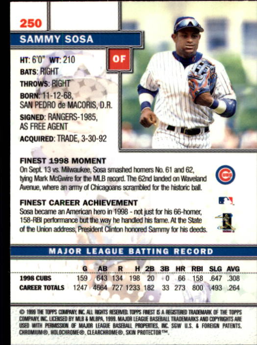 1999 Finest Baseball Part 1 - Picture 448 of 481