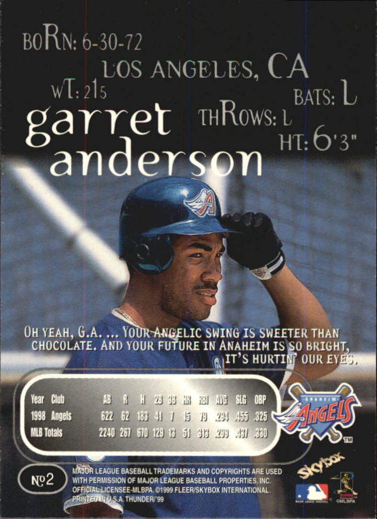 1999 Skybox Thunder Baseball "Main Set" Cards #1 to #150 - Picture 5 of 281