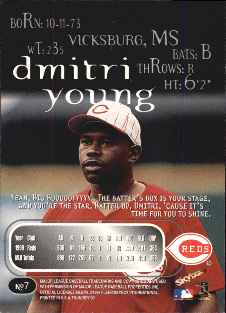 1999 Skybox Thunder Baseball "Main Set" Cards #1 to #150 - Picture 15 of 281