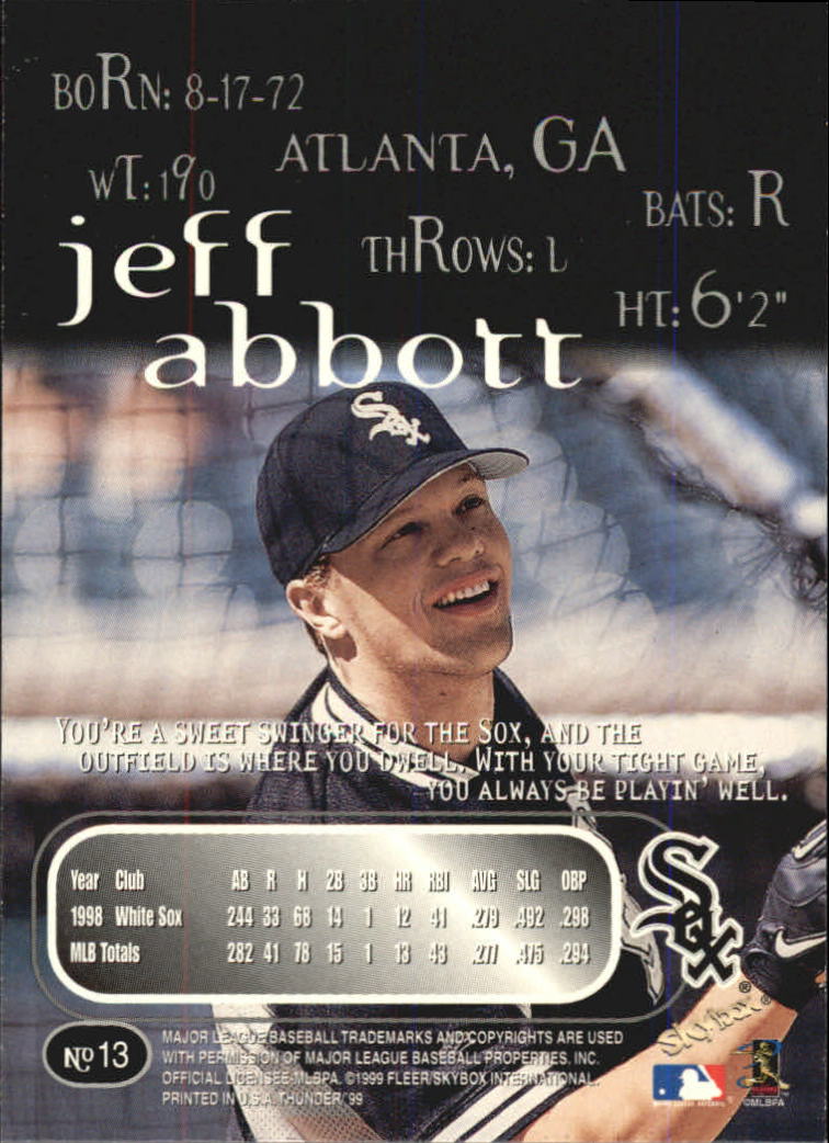 1999 Skybox Thunder Baseball "Main Set" Cards #1 to #150 - Picture 27 of 281