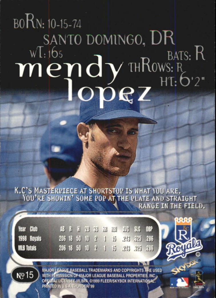 1999 Skybox Thunder Baseball "Main Set" Cards #1 to #150 - Picture 31 of 281