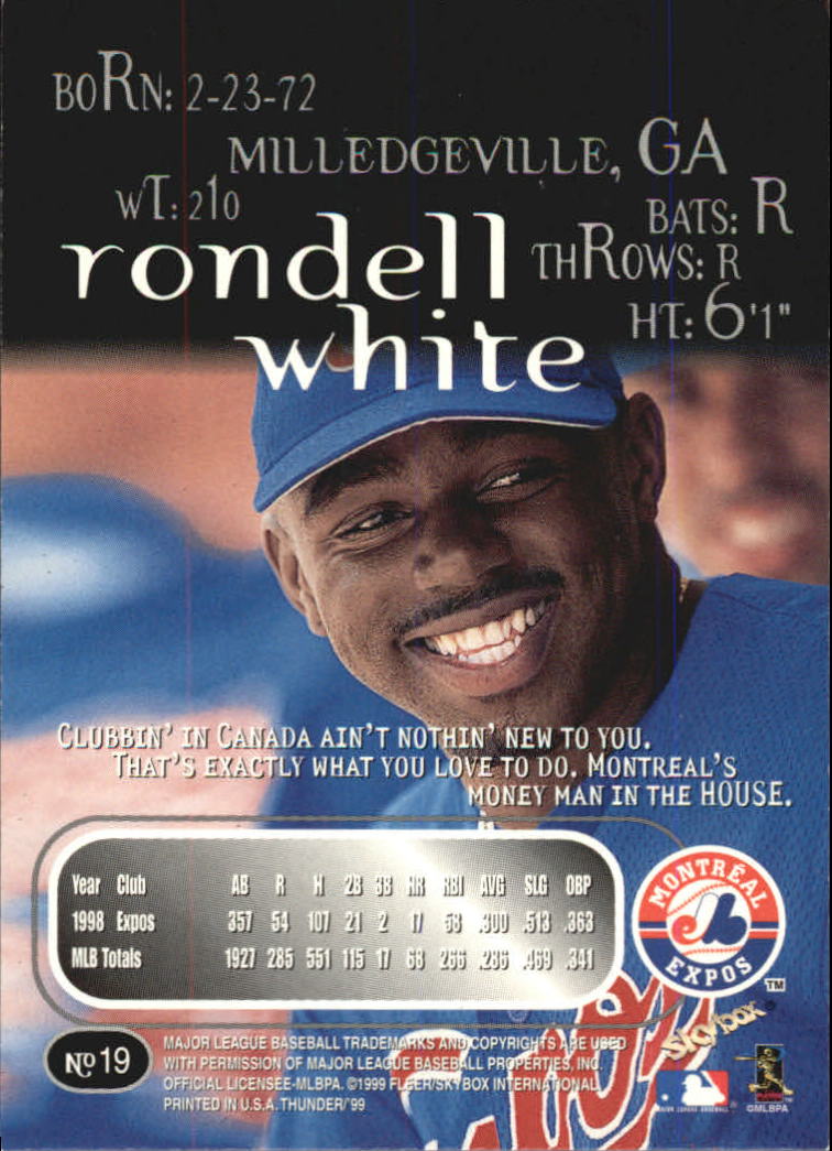 1999 Skybox Thunder Baseball "Main Set" Cards #1 to #150 - Picture 37 of 281