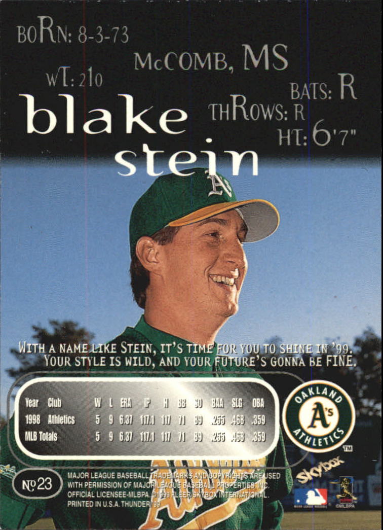 1999 Skybox Thunder Baseball "Main Set" Cards #1 to #150 - Picture 45 of 281