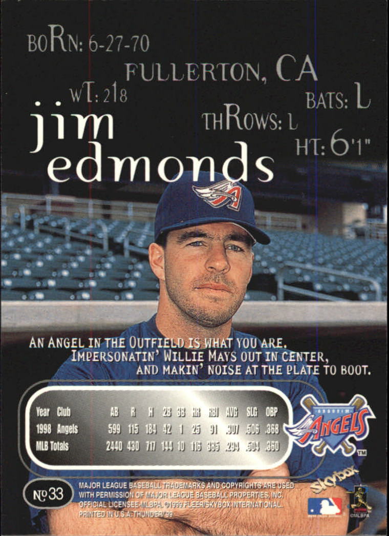 1999 Skybox Thunder Baseball "Main Set" Cards #1 to #150 - Picture 63 of 281