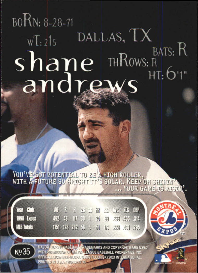 1999 Skybox Thunder Baseball "Main Set" Cards #1 to #150 - Picture 67 of 281