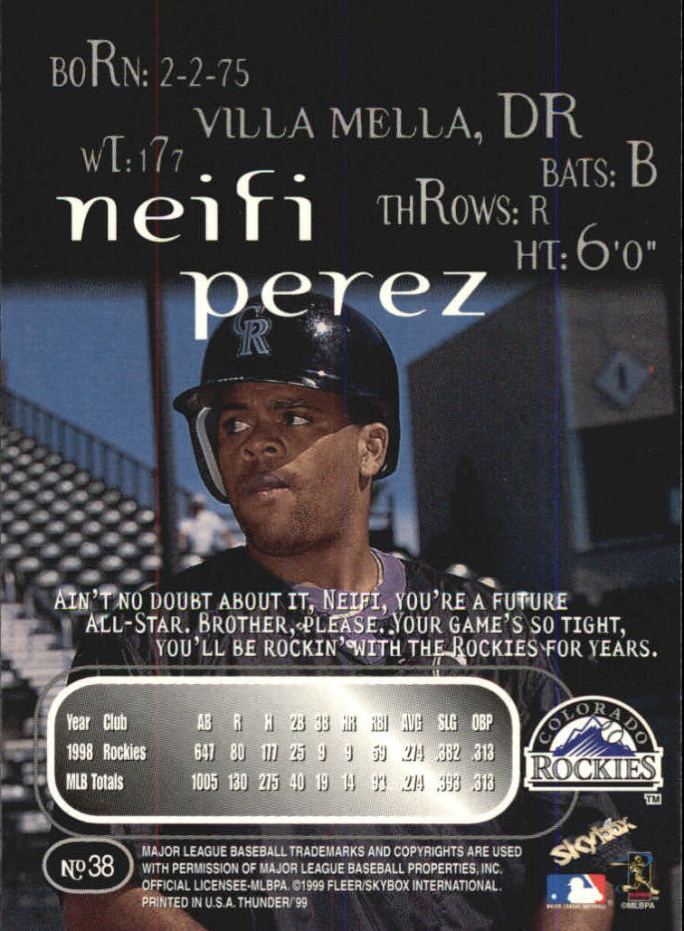 1999 Skybox Thunder Baseball "Main Set" Cards #1 to #150 - Picture 71 of 281