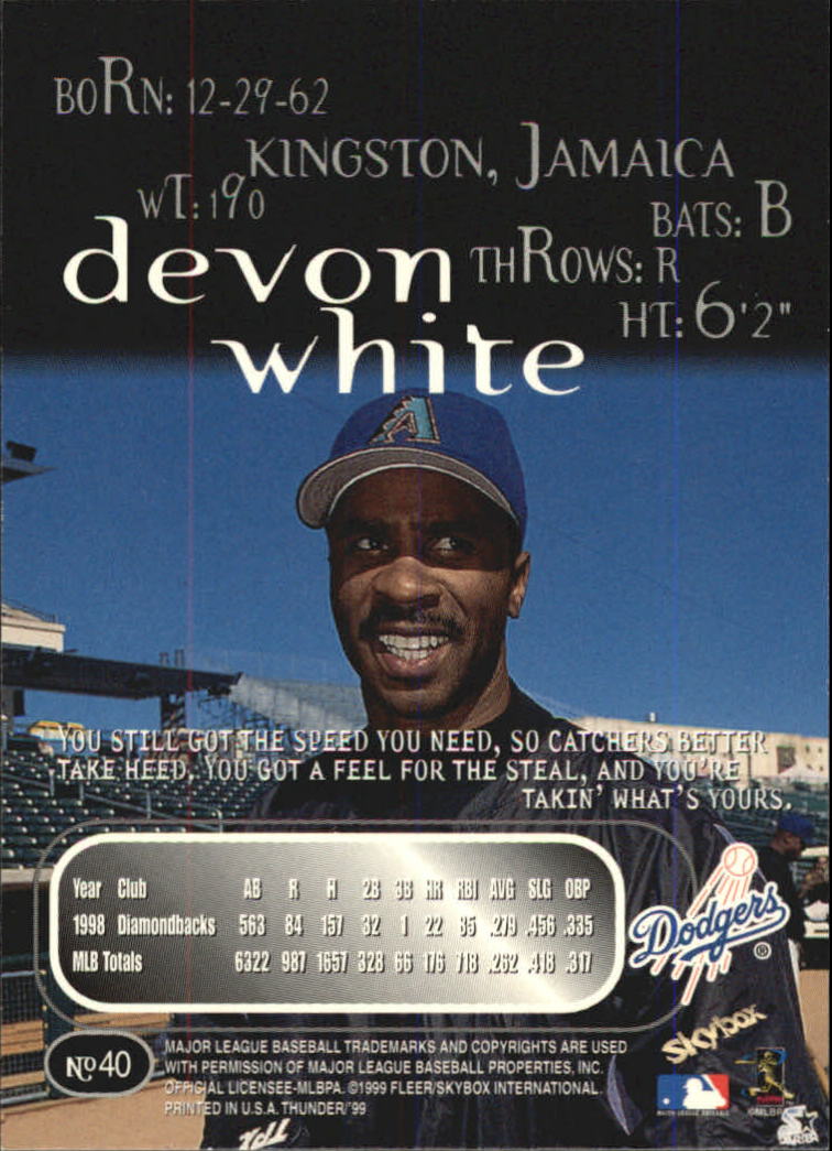 1999 Skybox Thunder Baseball "Main Set" Cards #1 to #150 - Picture 75 of 281