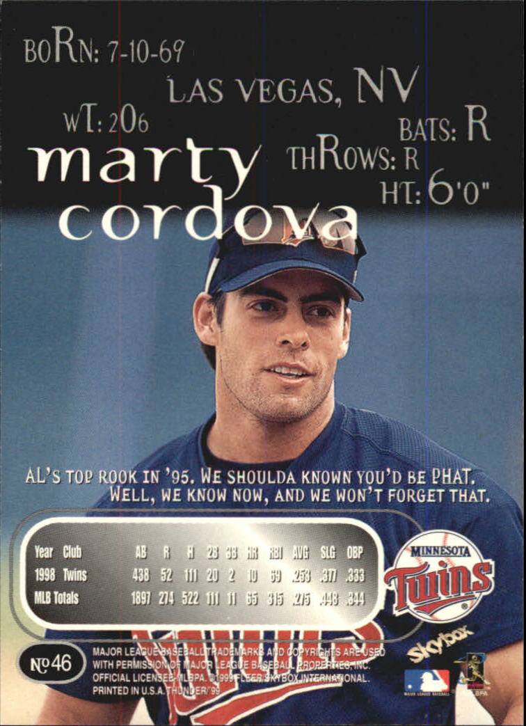 1999 Skybox Thunder Baseball "Main Set" Cards #1 to #150 - Picture 85 of 281