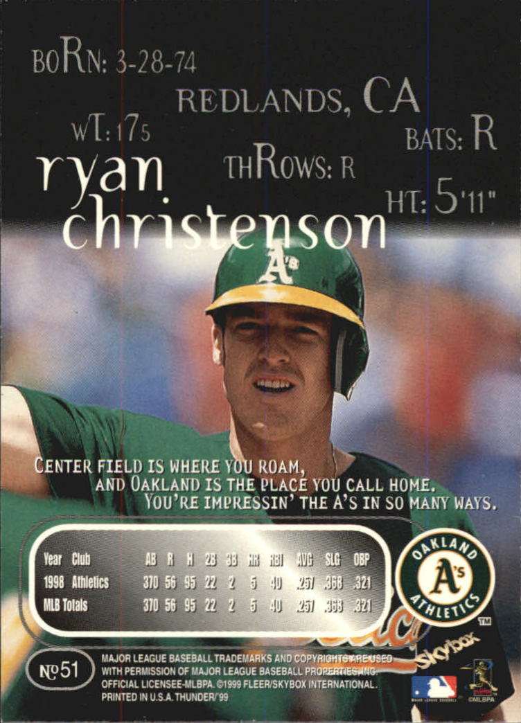 1999 Skybox Thunder Baseball "Main Set" Cards #1 to #150 - Picture 95 of 281