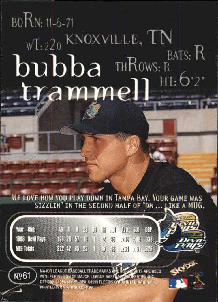 1999 Skybox Thunder Baseball "Main Set" Cards #1 to #150 - Picture 115 of 281