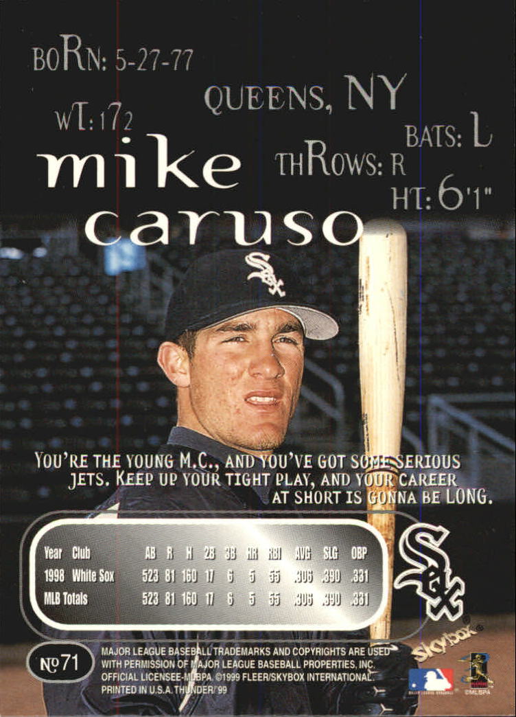 1999 Skybox Thunder Baseball "Main Set" Cards #1 to #150 - Picture 133 of 281