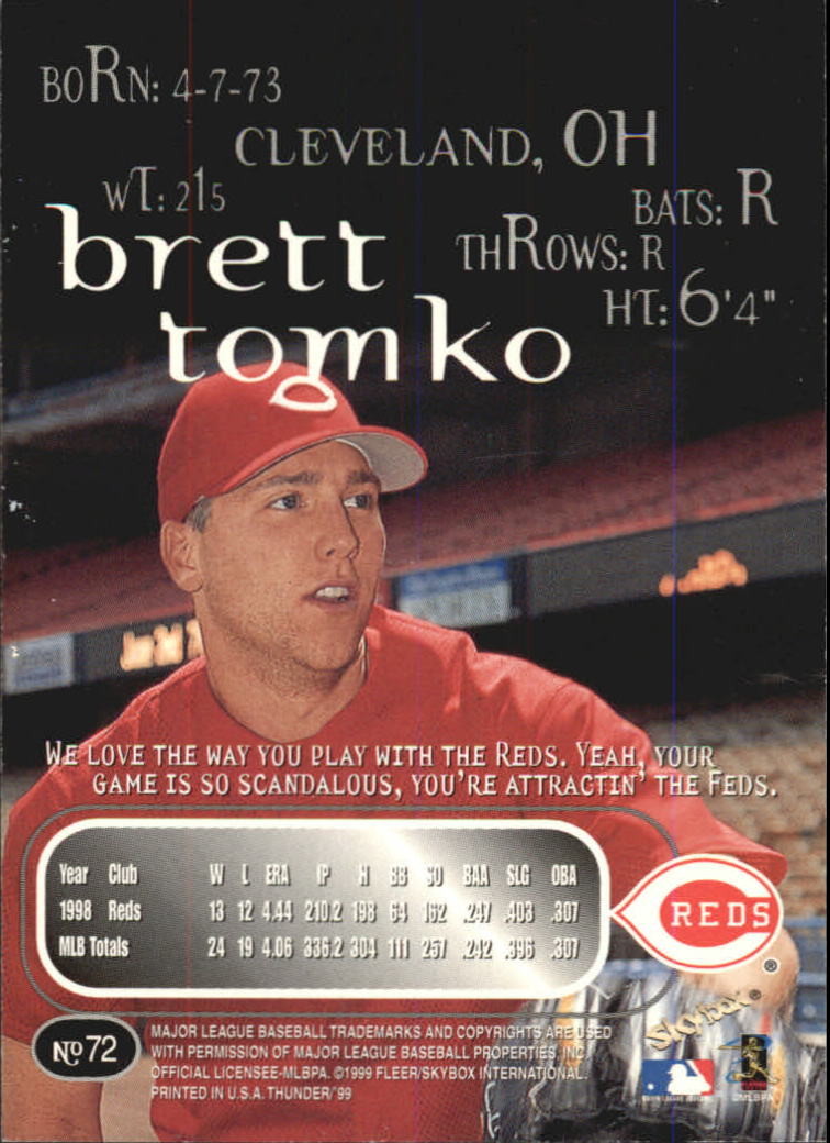 1999 Skybox Thunder Baseball "Main Set" Cards #1 to #150 - Picture 135 of 281