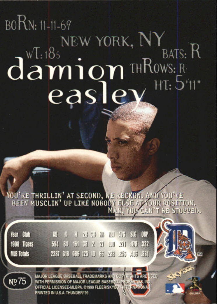 1999 Skybox Thunder Baseball "Main Set" Cards #1 to #150 - Picture 141 of 281